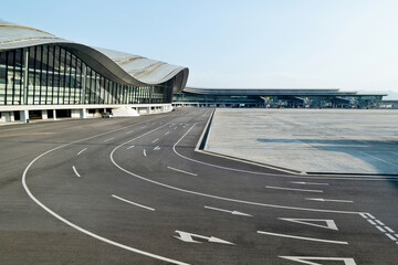 Empty runway at the airport