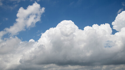 White clouds and blue sky for background
