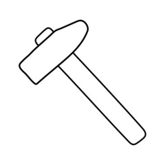 Hammer sketch. Construction tool. Color vector instrument illustration