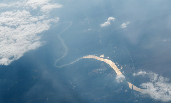 Landscape Aerial View Of China Yellow River