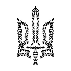 Ukrainian national emblem vector illustration in black color