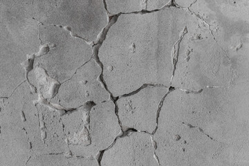 Obraz premium Grey Old Concrete Cracked Cement Surface Texture Crack Gray Background