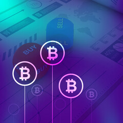 2d rendering bitcoin sign concept
