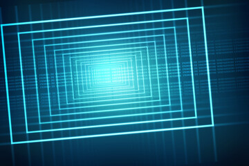 2d illustration Abstract futuristic electronic circuit technology background
