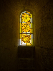 Stained glass window of St. Trophime cloister, Arles