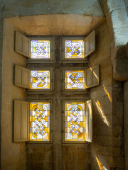 Stained glass window of St. Trophime cloister, Arles
