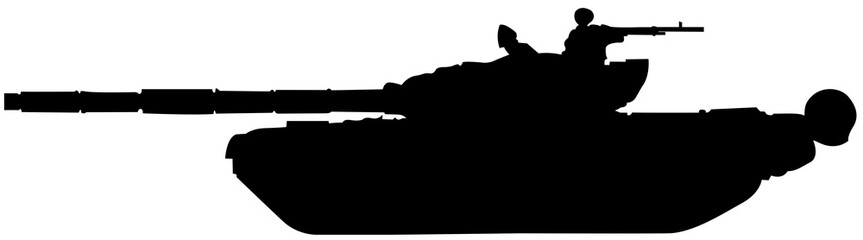 silhouette of tank T-72