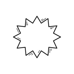 speech bubble frame for comic text isolated white background. Empty outline bubble for speech text. Dialog empty cloud, cartoon box.