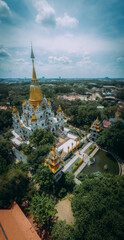 Aerial view of Buu Long Pagoda in Ho Chi Minh City. A beautiful buddhist temple hidden away in Ho Chi Minh City at Vietnam.