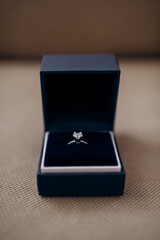 wedding rings in an elegant box