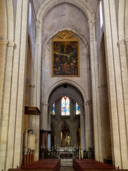 Fototapeta na wymiar Main nave of the Church of St. Trophime, Arles