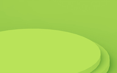 Abstract 3d green color cylinder podium minimal studio background.