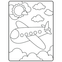 Airplane coloring pages for kids