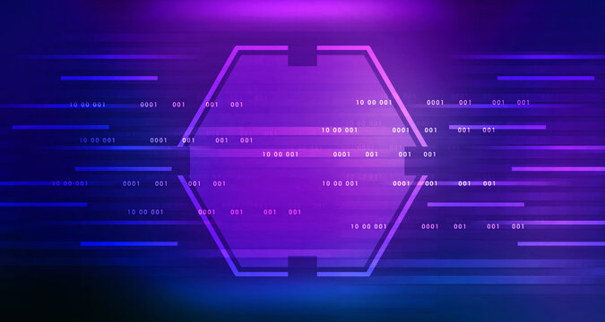 2d illustration abstract digital binary data on computer screen