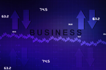 2d rendering Stock market online business concept. business Graph 