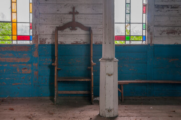 Naklejka premium Old abandoned wooden Mariavite church in Poland