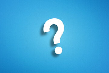 Question mark design on blue background