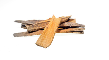 Cinnamon sticks isolated on a white background.Masala ingredient. Indian spices ingredient.