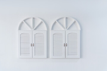 White window frame on the wall