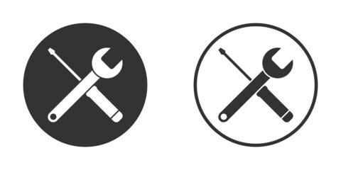 Tool icon. Screwdriver and wrench icon. Maintenance logo. Vector illustration.