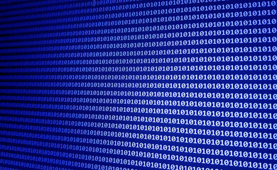 Binary code background. Technology pattern. coding concept. Hacker attack in virtual space. Software development software