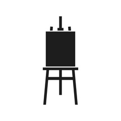 Easel with blank canvas icon. Vector. Flat design.