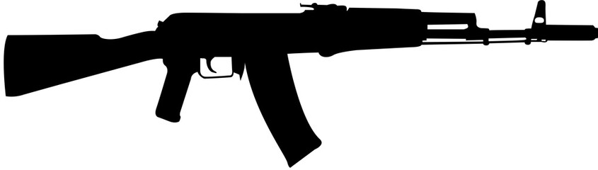 black silhouette of assault rifle AK-74