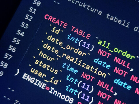Coding programming source code screen. Abstract technology background. Cyber attack or security concept. Hacker monitor program. Software development