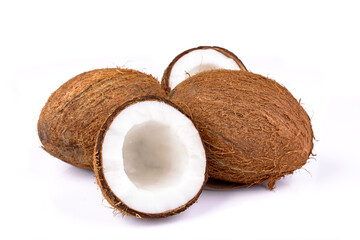 kokos na białym tle