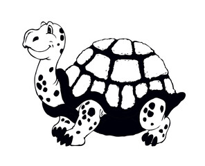 The big turtle. Vector drawing