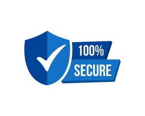 100 Secure grunge vector icon. Badge or button for commerce website. Vector stock illustration.