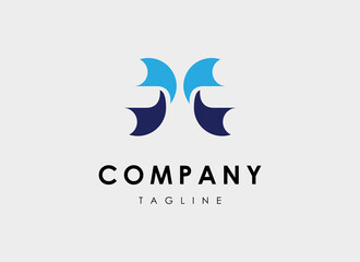 Obraz premium Initial Letter M Logo. Blue Geometric Shapes Tape isolated on Grey Background. Usable for Technology, Branding and Business Logo. Flat Vector Logo Design Template Elements