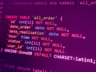Coding programming source code screen. Abstract technology background. Cyber attack or security...