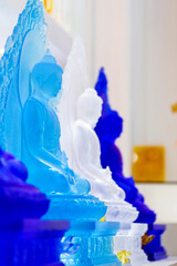 Group of Buddha statue in exhibition