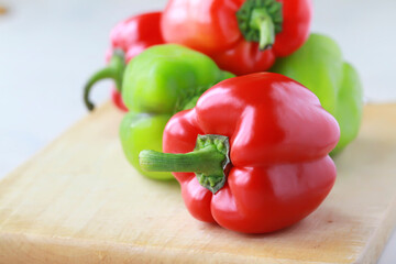 Colorful bell peppers close up