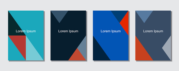 Covers templates set with graphic geometric elements. Applicable for brochures, posters, covers and banners. Eps 10 vector illustration.
