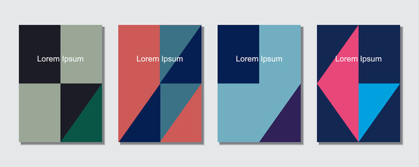 Covers templates set with graphic geometric elements. Applicable for brochures, posters, covers and banners. Eps 10 vector illustration.