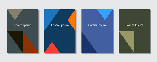 Covers templates set with graphic geometric elements. Applicable for brochures, posters, covers and banners. Eps 10 vector illustration.