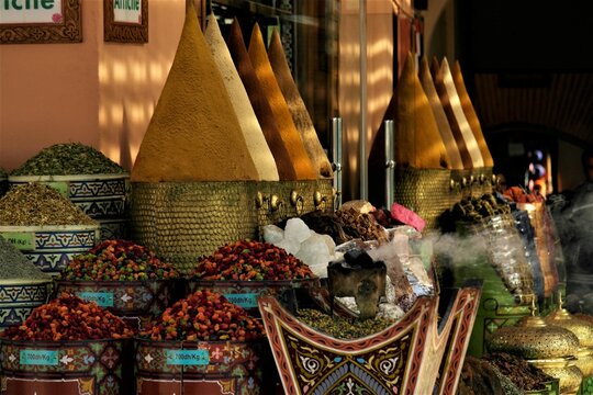 spices on a basar in Marrakesh