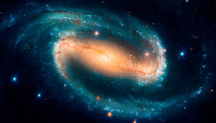 Telescope image of barred spiral galaxy NGC 1300 and stars. Image courtesy of ESA-Hubble. - Powered by Adobe
