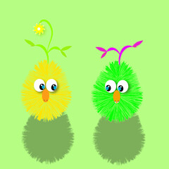 easter eggs and chicken