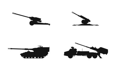 Fototapeta na wymiar army artillery system set. vector image for military concepts, infographics and web design