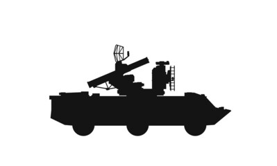 anti-aircraft missile system osa. war and army symbol. vector image for military concepts, infographics and web design