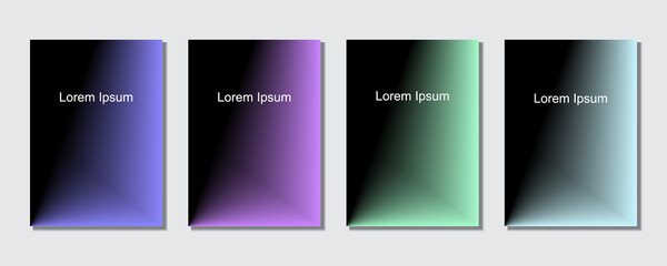 Fototapeta premium Set of abstract covers design templates with trendy gradient background. Cool vibrant colors. Applicable for banners, flyers, presentations, posters and reports. Eps10 Vector illustration.