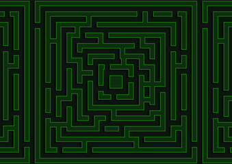 Green maze background image on a black background.