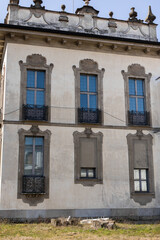 beautiful large windows in an old historical building in europe