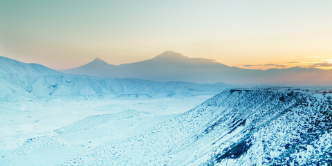 nature in winter mountains and hills