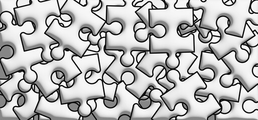 jigsaw puzzle pieces  pattern. Puzzle pieces icon or pictogram. Cartoon puzzles symbol. Platte puzzels. Teamwork concept. mosaic sign. Empty game print