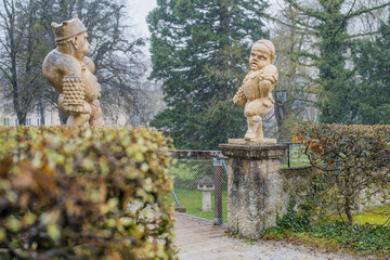 dwarf statue in the mirabell garden in salzburg