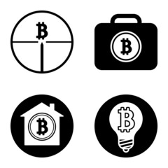 Bitcoins1-2 Flat Icon Set Isolated On White Background